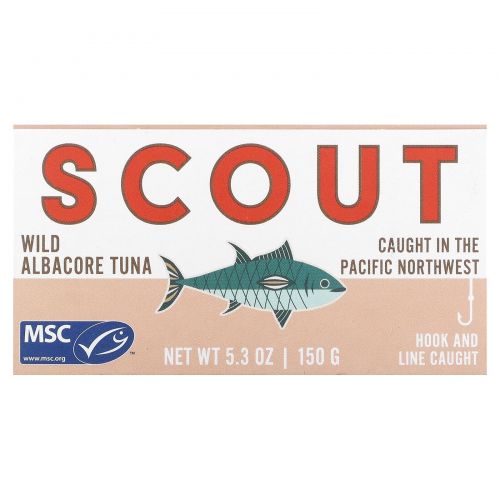Scout, Дикий альбакорский тунец, 150 г (5,3 унции)
