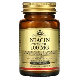 Solgar, Niacin, 100mg, 100 Tablets