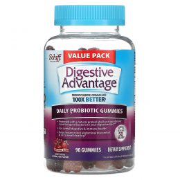 Schiff, Digestive Advantage, Daily Probiotic Gummies, Natural Fruit Flavors,  90 Gummies