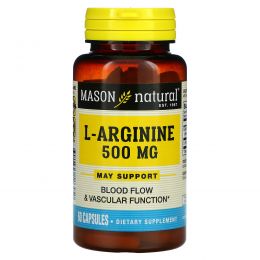 Mason Natural, L-Arginine, 500 mg, 60 Capsules