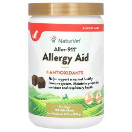 NaturVet, Aller-911, Allergy Aid Plus Antioxidants, 180 Soft Chews, 13.9 oz (396 g)