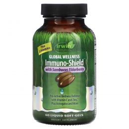 Irwin Naturals, Global Wellness Immuno-shield with Elderberry, 60 Liquid Soft-Gels