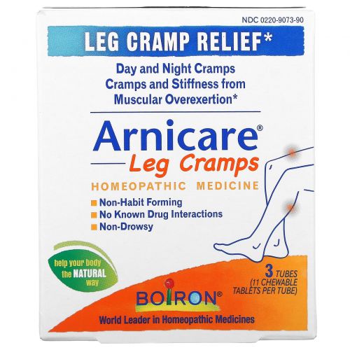 Boiron, Arnicare Leg Cramps, 3 Tubes, 11 Chewable Tablets Each