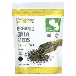 California Gold Nutrition, Superfoods, органические семена чиа, 12 унций (340 г)