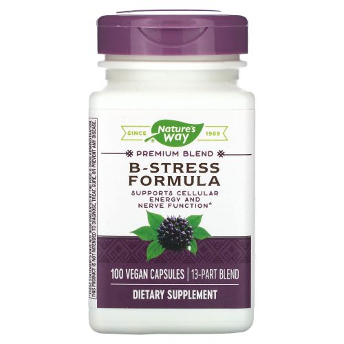 Nature's Way, B-Stress Formula, 100 веганских капсул