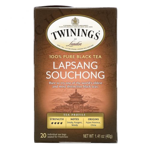 Twinings, "Лапсанг Сушонг", 100% чистый черный чай, 20 чайных пакетиков по 1,41 унции (40 г)