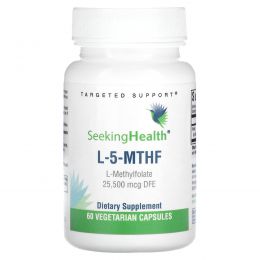Seeking Health, L-5-MTHF, L-метилфолат, 25 500 мкг DFE, 60 вегетарианских капсул