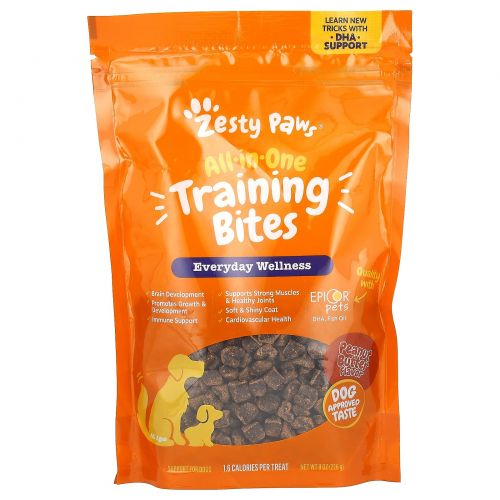 Zesty Paws, All-In-One Training Bites, комплекс для тренировок, для собак всех возрастов, арахисовое масло, 226 г (8 унций)