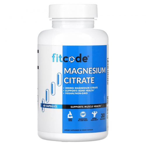 FITCODE, Цитрат магния, 400 мг, 60 растительных капсул