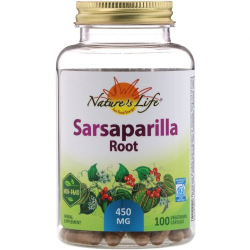 Nature's Herbs, Корень сассапарили, 100 капсул