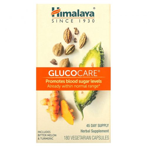 Himalaya Herbal Healthcare, Пищевая добавка GlucoCare, 180 растительных капсул