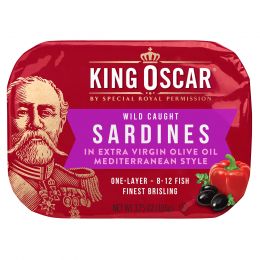 King Oscar, Wild Caught, Sardines Mediterranean Style, 3.75 oz ( 106 g)