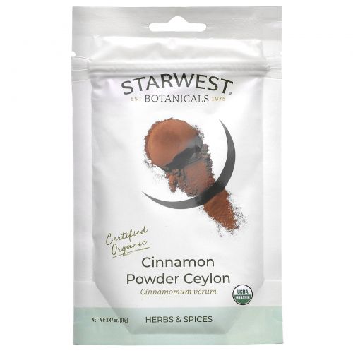 Starwest Botanicals, Органический порошок из цейлонской корицы, 70 г (2,47 унции)