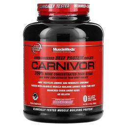 MuscleMeds, Carnivor, изолят говяжьего белка, полученный с помощью биоинженерии, со вкусом клубники, 1652 г (3,6 фунта)