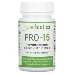 Hyperbiotics, PRO-15. The Perfect Probiotic, 5 Billion CFU', 60 Tablets
