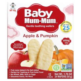 Hot Kid, Baby Mum-Mum, рисовые сухарики с яблоком и тыквой, 26 сухариков, 1,90 унции (54 г)