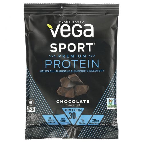 Vega, Спорт, Эффективная питьевая протеиновая смесь, шоколадный вкус, 1,6 унций (44 г)