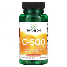 Swanson, C-500, 500 мг, 100 капсул