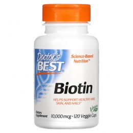 Doctor's Best, Best Biotin, 10,000mcg, 120 Veggie Caps