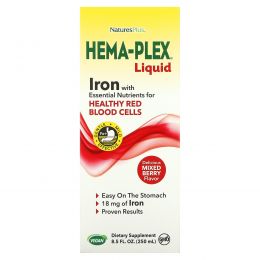 NaturesPlus, жидкое средство Hema-Plex, ягодное ассорти, 250 мл (8,5 жидк. унции)