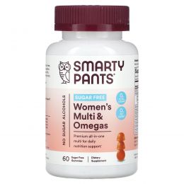 SmartyPants, Мультивитамины и омега для женщин, без сахара, апельсин, 60 жевательных таблеток