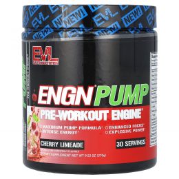 EVLution Nutrition, Enrn Pump, предтренировочный комплекс, со вкусом вишневого лаймада, 270 г (9,52 унции)