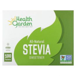 Health Garden, All-Natural Stevia Sweetener, 100 Packets, 1 g Each