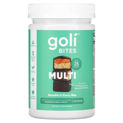 Goli Nutrition, Multi Bites, ванильный шоколад с какао, 30 шт.
