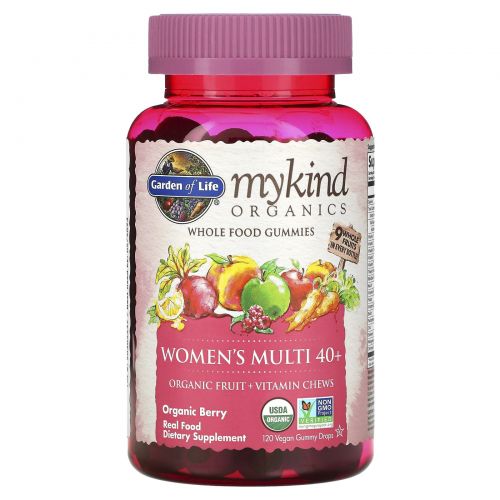 Garden of Life, Mykind Organics, Women's Multi 40+, Organic Berry, 120 Gummy Drops