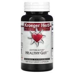 Kroeger Herb Co, Здоровый кишечник, 100 вегетарианских капсул