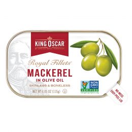 King Oscar, Royal Fillets, Mackerel In Olive Oil, 4.05 oz ( 115 g)