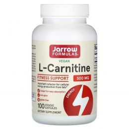 Jarrow Formulas, L-карнитин, 500 мг, 100 капсул с жидкостью