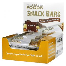 California Gold Nutrition, Еда, арахис и хлопья темного шоколада, 12 батончиков, 1,4 унц. (40 г) каждый