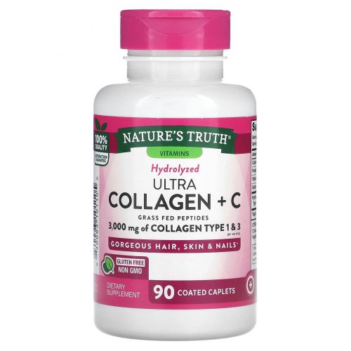 Nature's Truth, Ultra Collagen + C, 3000 мг, 90 капсул, покрытых оболочкой