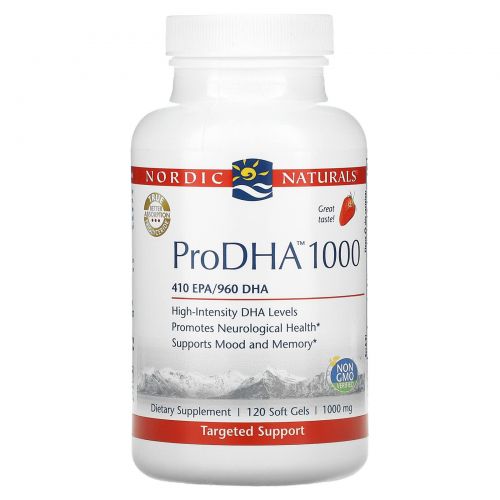 Nordic Naturals Professional, "ПроДГК 1000", пищевая добавка с ДГК (DHA), 1000 мг, 120 мягких желатиновых капсул с жидкостью