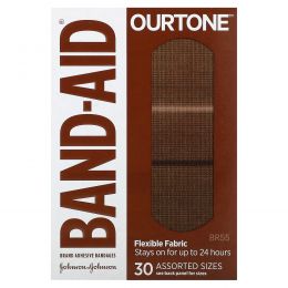 Band Aid, лейкопластыри, Purtone, гибкая ткань, BR55, 30 разных размеров