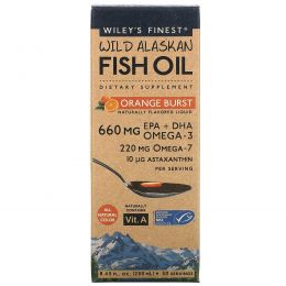 Wiley's Finest, Wild Alaskan Fish Oil, Orange Burst, 660 mg , 8.4 fl oz. (250 ml)