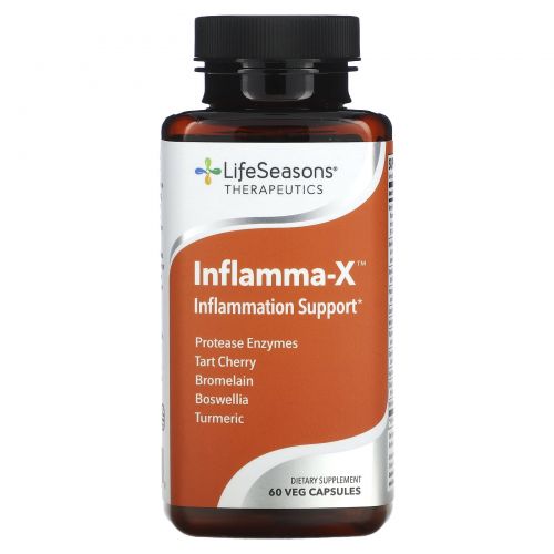 LifeSeasons, Inflamma-X, поддержка при воспалении, 60 вегетарианских капсул