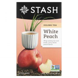 Stash Tea, Oolong Tea, White Peach, 18 Tea Bags, 1.2 oz (35 g)