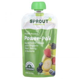 Sprout Organic, Power Pak, 12 Months & Up, Pear with Superblend Berry Banana, 4.0 oz (113 g)