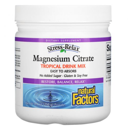 Natural Factors, Magnesium Citrate, Tropical Drink Mix, 8.8 oz  (250 g)