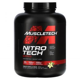 Muscletech, Nitro Tech, Ripped, окончательная формула "Белок + потеря веса", со вкусом французской ванили, 4,00 фунта (1,81 кг)