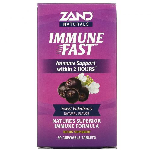 Zand, Immune Fast, сладкая бузина, 30 жевательных таблеток