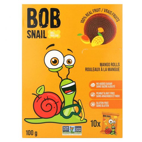 Bob Snail, роллы, манго, 10 роллов по 10 г (0,35 унции)