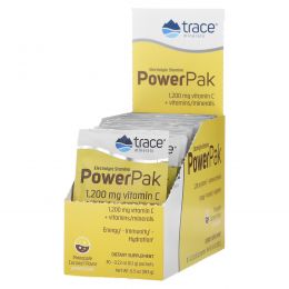 Trace Minerals Research, Электролитовая жизненная сила, Power Pak, пина колада, 32 пакета, по 0,23 унции (6,5 г)