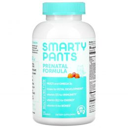 SmartyPants, Пренатальный мульти+ Омега-3 + витамин D, 180 гамми