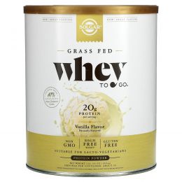 Solgar, Whey To Go, Сывороточный Протеин в Порошке, Натуральный Вкус Ванили 32 унции (907 г)