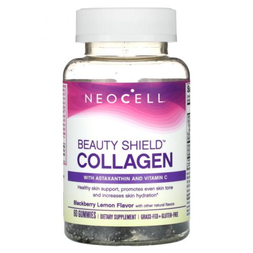 Neocell, Beauty Shield, Collagen Gummies, Blackberry Lemon, 60 Gummies