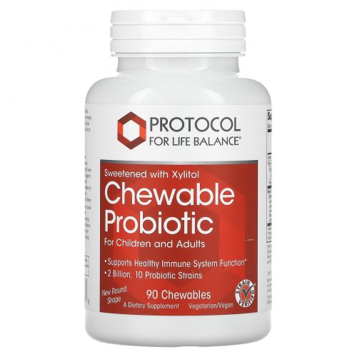 Protocol for Life Balance, Chewable Probiotic, For Children and Adults, 90 Chewables