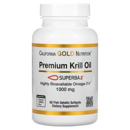 California Gold Nutrition, SUPERBA2™, масло криля премиального качества, 1000 мг, 60 мягких таблеток